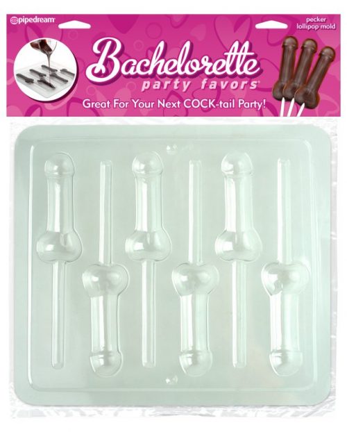 Bachelorette Party Favors Pecker Lollipop Mold – Clear – Varta Mayoreo