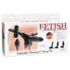 Fetish Fantasy Series Inflatable Vibrating 6" Strap-On - Black - Varta Mayoreo