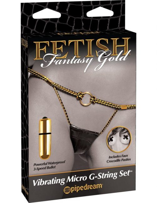 Fetish Fantasy Gold Vibrating Micro G-String Set – Black – Varta Mayoreo