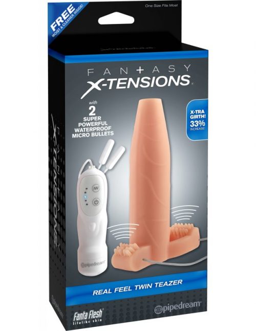 Fantasy X-tensions Real Feel Twin Teazer – Flesh – Varta Mayoreo