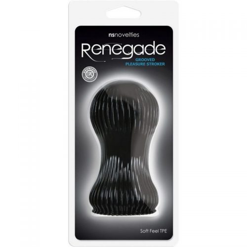 Renegade – Grooved Pleasure Stroker – Black – Varta Mayoreo Sexshop Online
