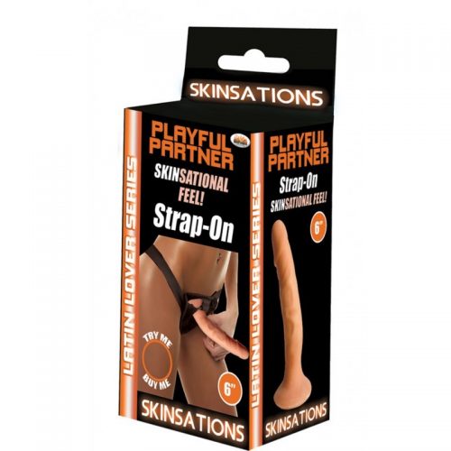 Skinsations Latin Lover Series Playful Partner Strap On Dildo With Harness 6″ – Varta Mayoreo