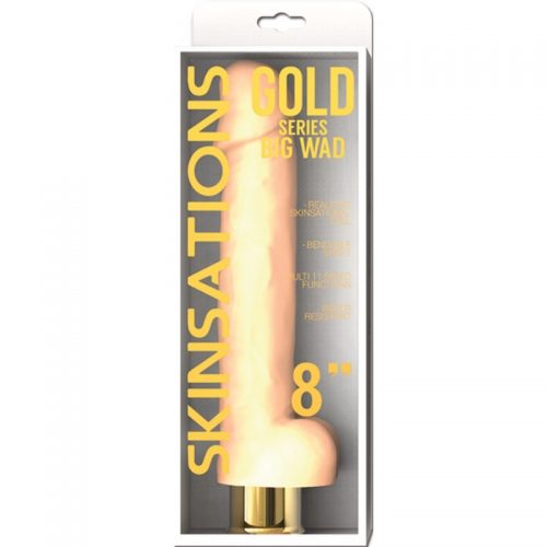 Skinsations-Gold Series-Vein Jumper-8″ Vibrating Dildo-Multi Function – Varta Mayoreo