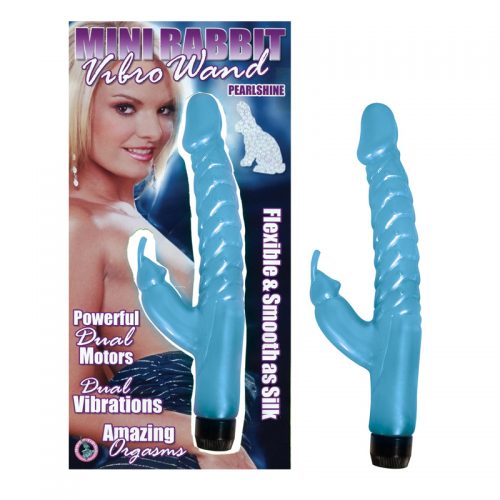 MINI RABBIT VIBRO WAND PEARLSHINE-BLUE