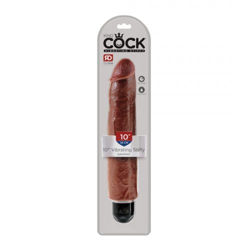 King Cock 10 Vibrating Stiffy – Brown_1