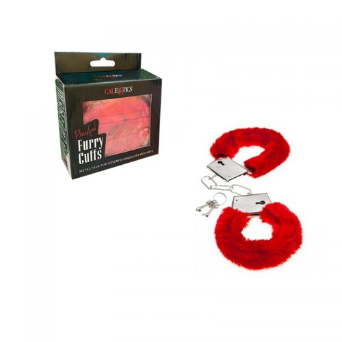 PLAYFUL FURRY CUFFS-RED